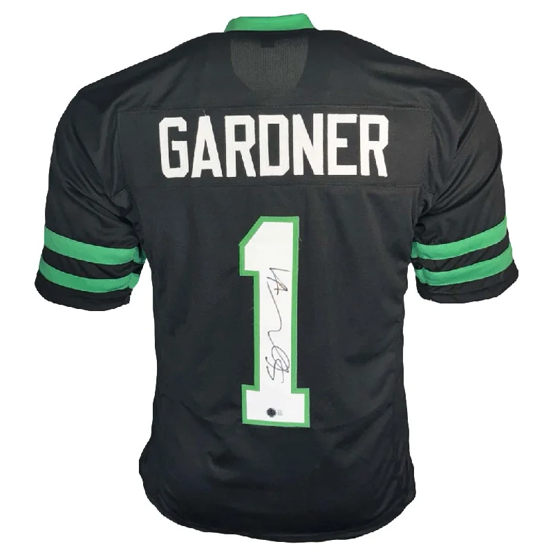 Rugby Jersey For Branding-Sauce Gardner Signed New York Black Football Jersey (Beckett)