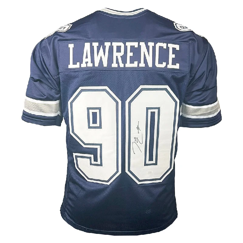 Rugby Jersey For Sports Teams-Demarcus Lawrence Signed Dallas Navy Football Jersey (JSA)