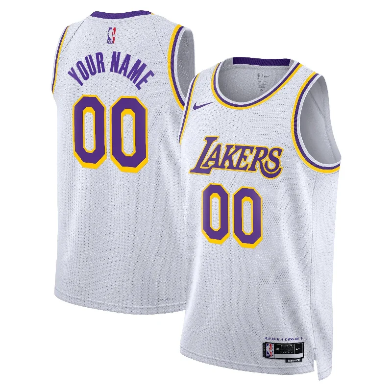 Basketball Jersey With Sublimation Printing-Los Angeles Lakers Unisex Swingman Custom Basketball Jersey White - Association Edition