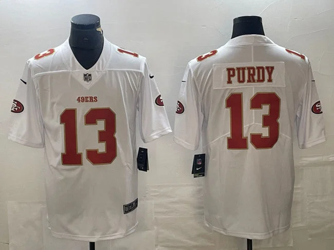 Football Jersey For Sports Fans Custom Apparel-Men's San Francisco 49ers #13 Brock Purdy White Vapor Untouchable Limited Football Stitched Jersey