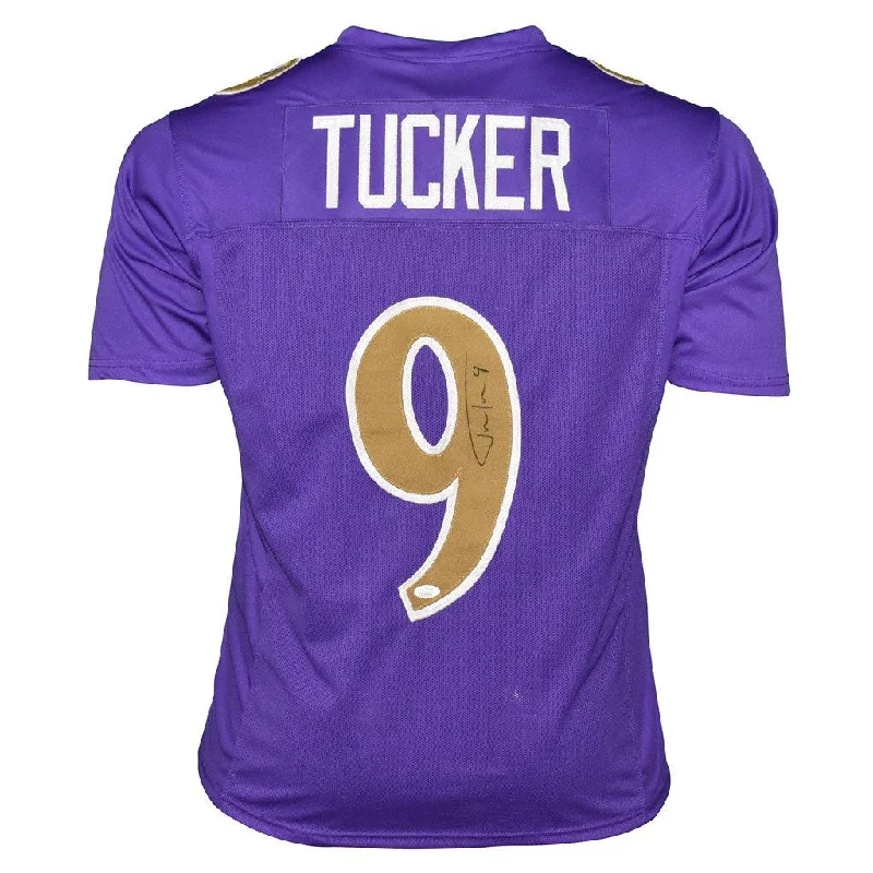 Custom Rugby Jersey-Justin Tucker Signed Baltimore Pro Color Rush Football Jersey (BECKETT)