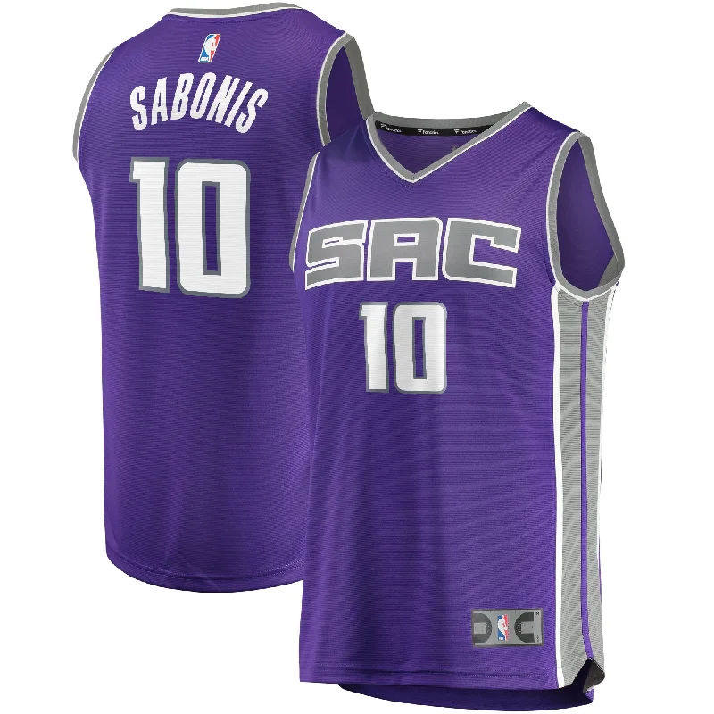 Basketball Jersey For Christmas Gifts-Domantas Sabonis Sacramento Kings Branded Fast Break Basketball Jersey - Icon Edition - Purple