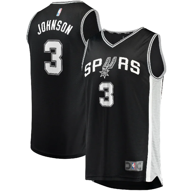 Basketball Jersey For Custom Team Orders-Keldon Johnson San Antonio Spurs Branded Fast Break Basketball Jersey Black - Icon Edition