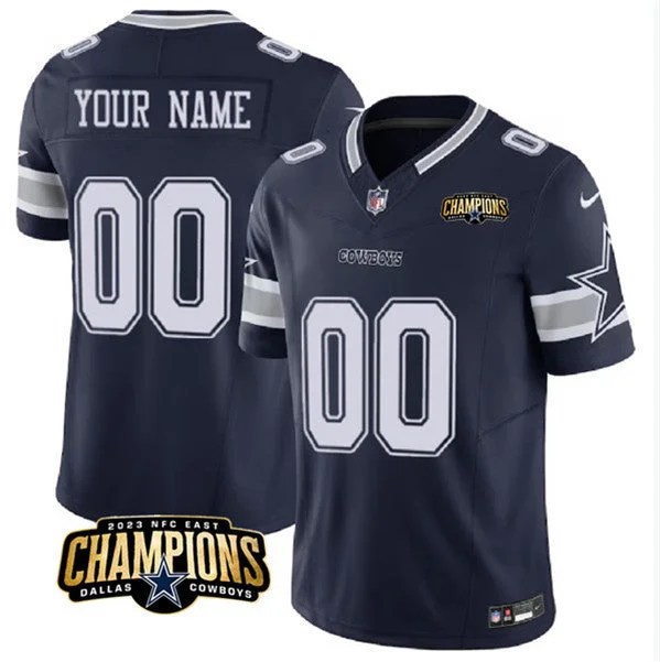 Personalized Football Jersey For Events-Men's Dallas Cowboys Active Player Custom Navy 2023 F.U.S.E. NFC East Champions Patch Football Stitched Jersey