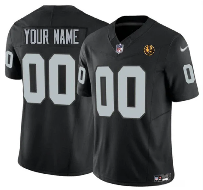 Football Jersey For College Sports Apparel-Men's Las Vegas Raiders Active Player Custom Black 2023 F.U.S.E. With John Madden Patch Vapor Limited Football Stitched Jersey