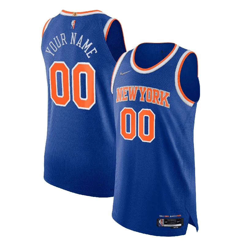 Custom Basketball Jersey For Seasonal Merchandise-New York Knicks 2021/22 Diamond Swingman Custom Basketball Jersey - Icon Edition - Blue