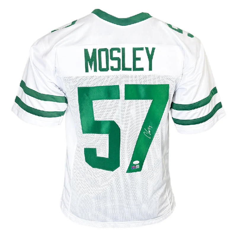 Rugby Jersey With Custom Text-CJ Mosley Signed New York White Football Jersey (JSA)