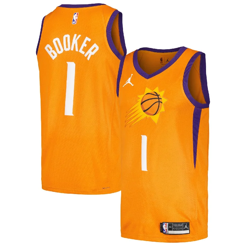 Basketball Jersey For Event-Specific Branding-Devin Booker Phoenix Suns Jordan Brand Swingman Player Basketball Jersey - Statement Edition - Orange