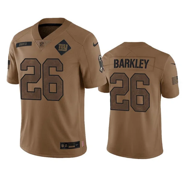 Football Jersey For Exclusive Fan Apparel-Men's New York Giants #26 Saquon Barkley 2023 Brown Salute To Service Limited Football Stitched Jersey