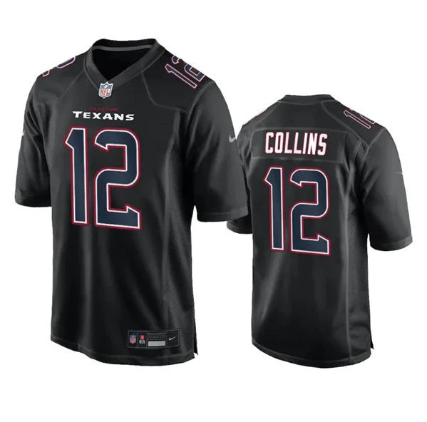 Football Jersey For Charity Events-Men's Houston Texans #12 Nico Collins Black Fashion Vapor Untouchable Limited Football Stitched Jersey