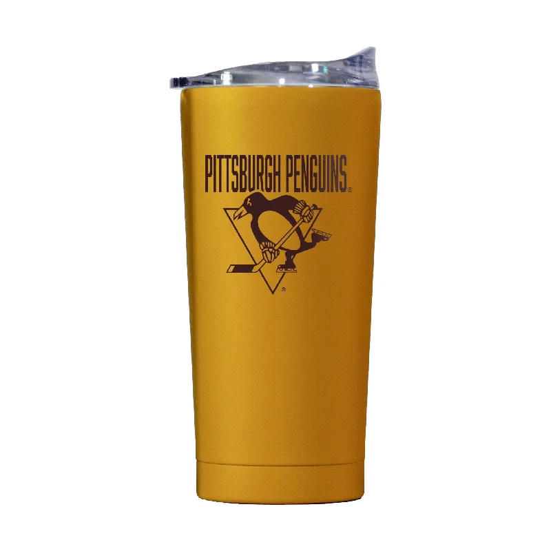 Team Mug For Tailgating Events-Pittsburgh Penguins 20oz Huddle Powder Coat Tumbler