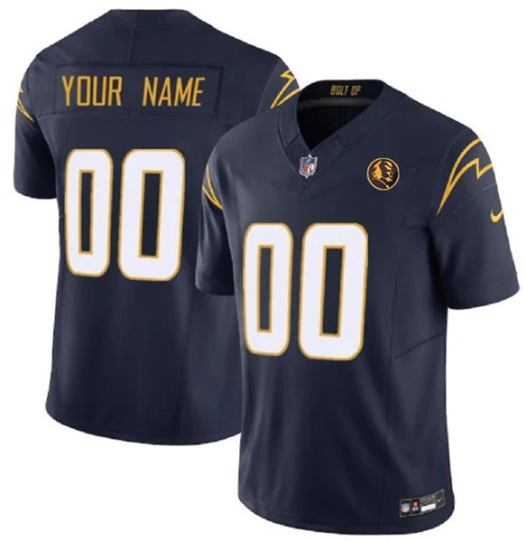 Football Jersey For Custom Name Orders-Men's Los Angeles Chargers Active Player Custom Navy 2023 F.U.S.E. With John Madden Patch Vapor Limited Football Stitched Jersey