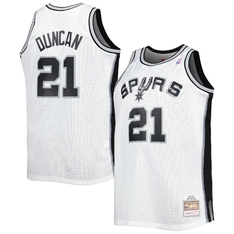 Basketball Jersey For Team Fan Gear-Tim Duncan San Antonio Spurs Big & Tall Hardwood Classics 1998/99 Swingman Basketball Jersey - White