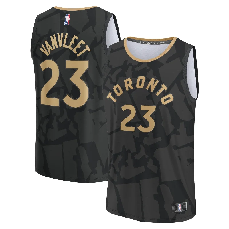 Basketball Jersey With Color Customization-Fred Vanvleet Toronto Raptors Branded Fastbreak Basketball Jersey - City Edition - Black