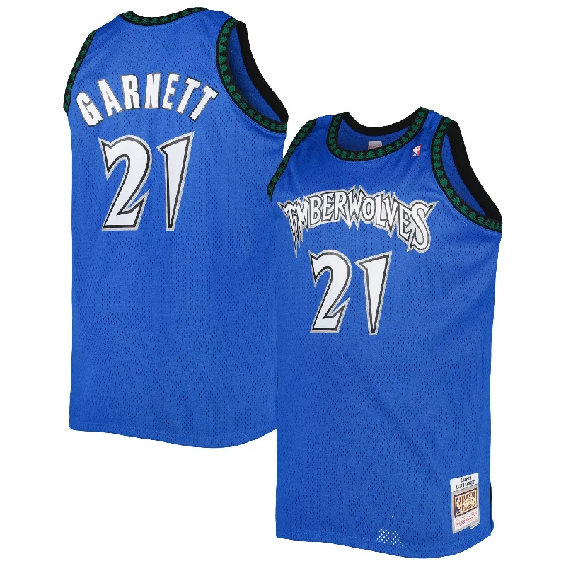 Basketball Jersey For Game Day Apparel-Kevin Garnett Minnesota Timberwolves Big & Tall Hardwood Classics 2003/04 Swingman Basketball Jersey - Blue