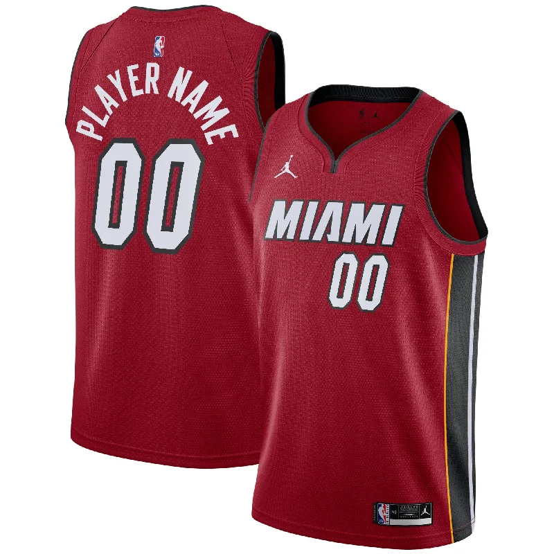 Basketball Jersey For Custom Name Orders-Miami Heat Jordan Brand Swingman Custom Basketball Jersey - Statement Edition - Red