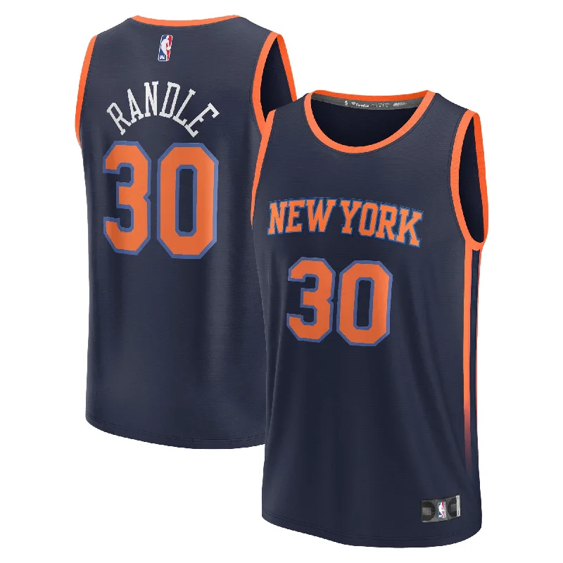 Basketball Jersey For Exclusive Fan Gear-Julius Randle New York Knicks Branded Fast Break Player Basketball Jersey - Statement Edition - Navy