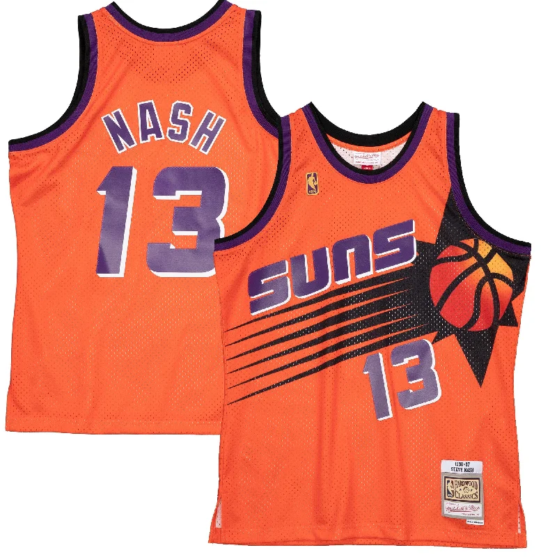 Basketball Jersey For School Spirit-Steve Nash Phoenix Suns 1996-97 Hardwood Classics Reload 2.0 Swingman Basketball Jersey - Orange