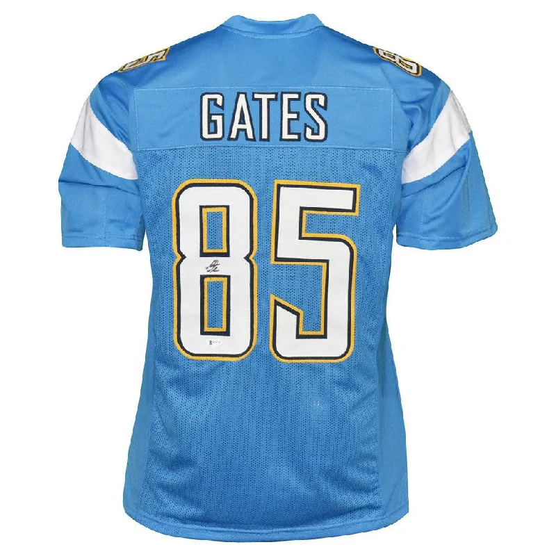 Rugby Jersey For Fanatic Apparel-Antonio Gates Signed San Diego Light Blue Football Jersey (Beckett)