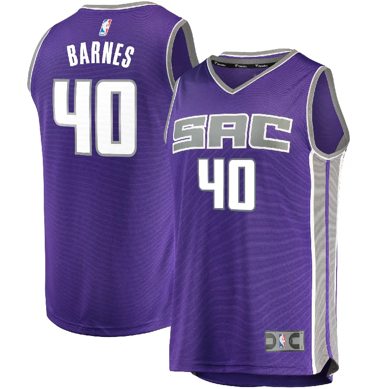 Basketball Jersey For Special Occasions-Harrison Barnes Sacramento Kings Branded Fast Break Basketball Jersey - Icon Edition - Purple