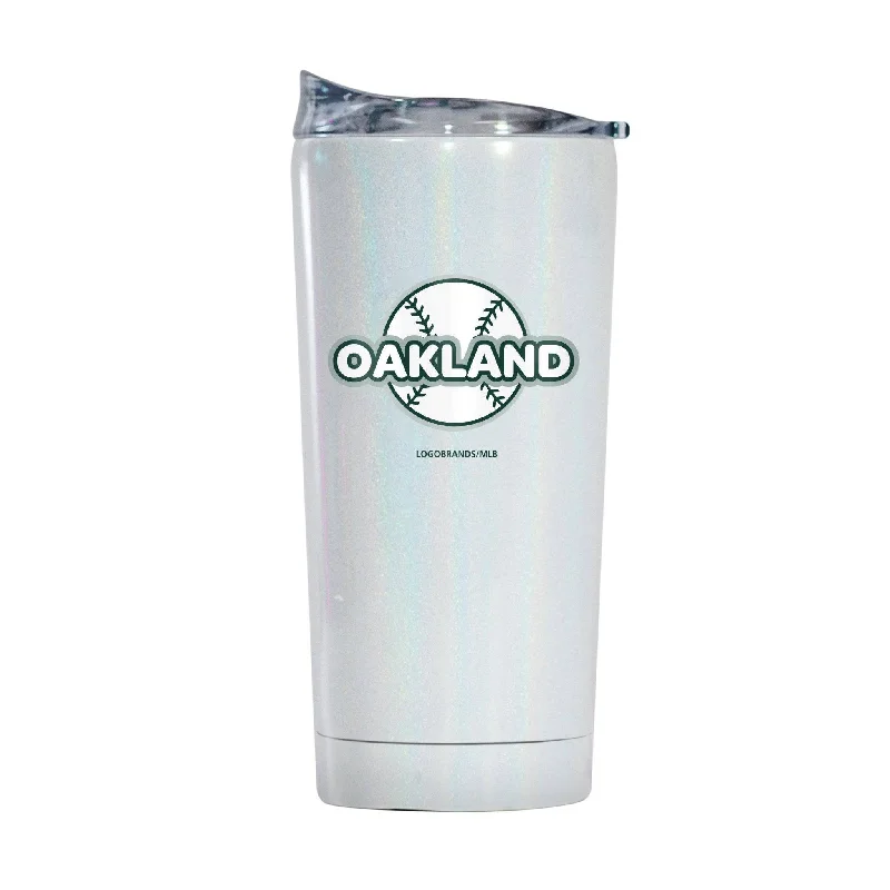 Personalized Team Mug For Schools-Oakland Athletics 20oz Bubble Iridescent Tumbler