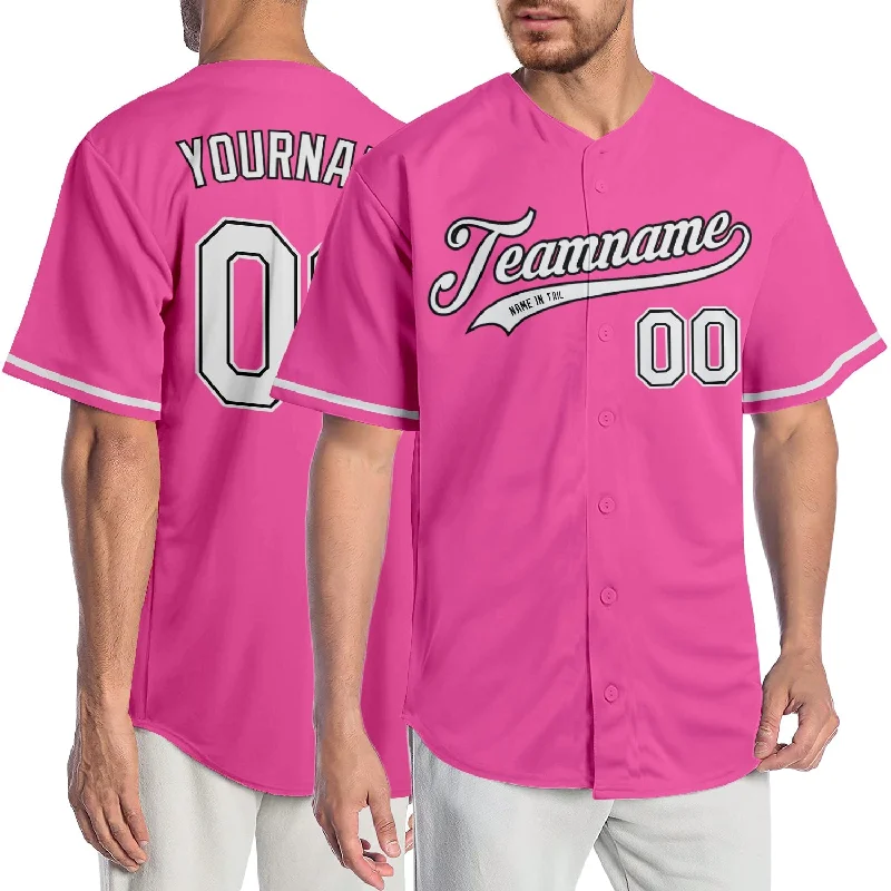 Baseball Jersey For Collector’s Items-Custom Pink White-Black Authentic Baseball Jersey