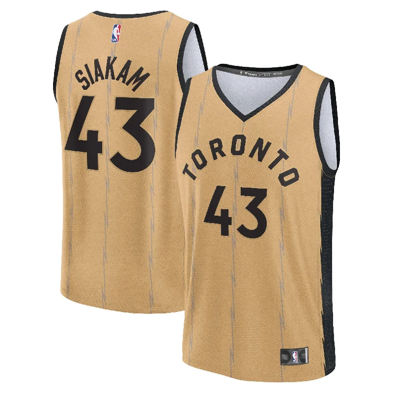 Basketball Jersey For Tournament Apparel-Pascal Siakam Toronto Raptors Branded Fast Break Basketball Jersey - Gold - City Edition