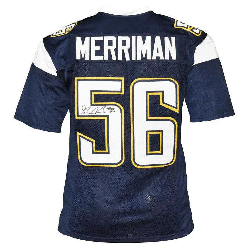 Rugby Jersey For Women-Shawne Merriman Signed San Diego Navy Football Jersey (JSA)