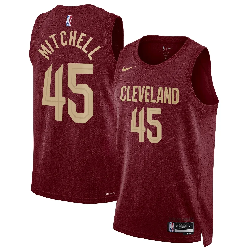 Basketball Jersey For Team Uniforms-Donovan Mitchell Cleveland Cavaliers Unisex Swingman Basketball Jersey - Icon Edition - Wine