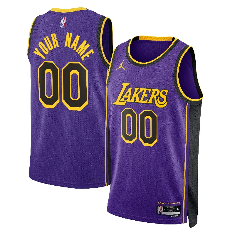 Basketball Jersey For Event-Specific Orders-Los Angeles Lakers Jordan Brand Unisex 2022/23 Swingman Custom Basketball Jersey - Statement Edition - Purple