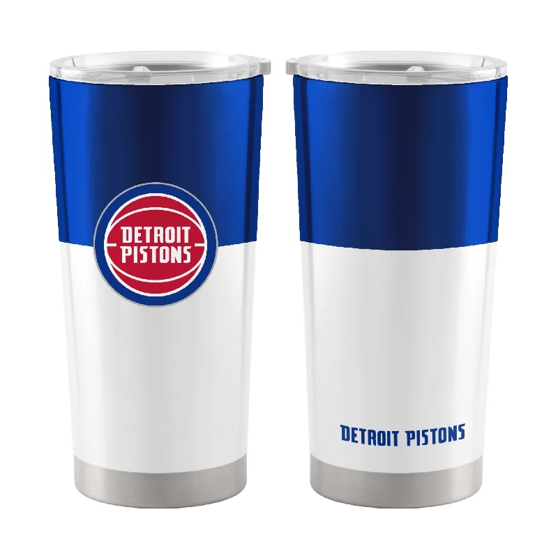 Team Mug With Full Color Designs-Detroit Pistons 20oz Colorblock Stainless Steel Tumbler