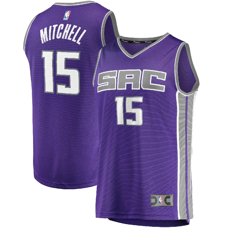 Basketball Jersey For Sports Fans Custom Apparel-Davion Mitchell Sacramento Kings Branded Fast Break Player Basketball Jersey - Icon Edition - Purple