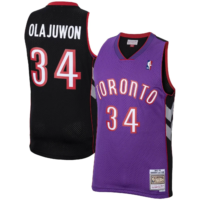 Basketball Jersey With Number-Hakeem Olajuwon Toronto Raptors 2001/02 Hardwood Classics Swingman Basketball Jersey - Purple