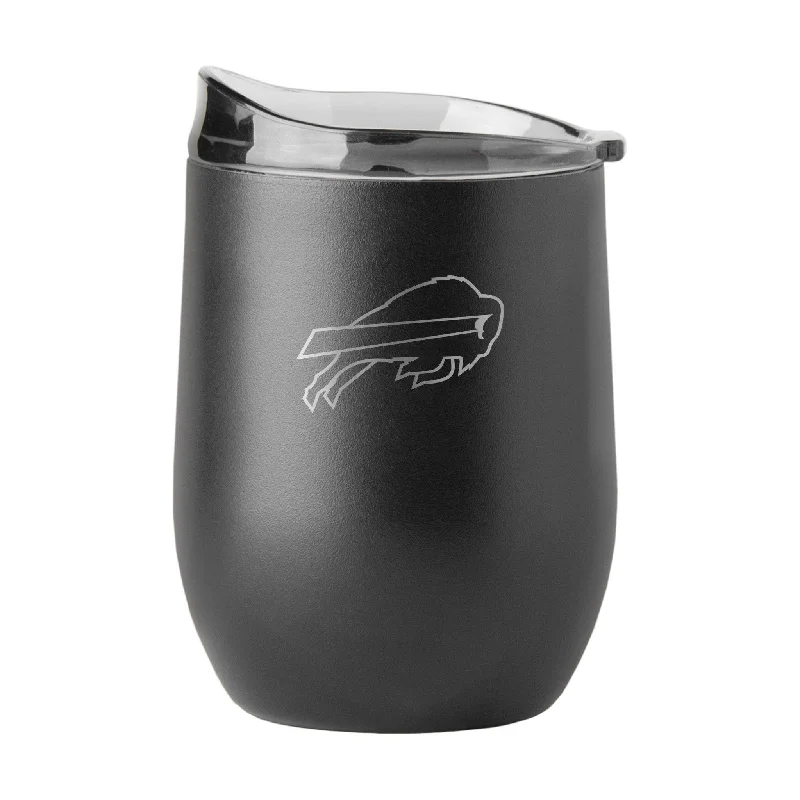 Personalized Team Mug With Logo-Buffalo Bills 16oz Black Etch Powder Coat Curved Bev