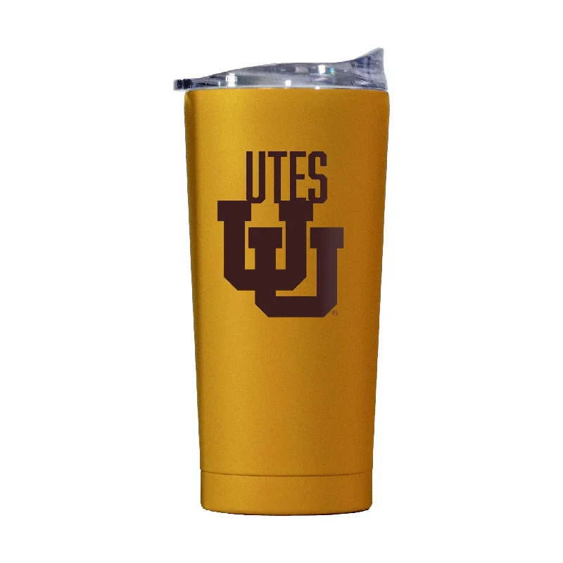 Team Mug For Fundraising Campaigns-Utah 20oz Oak Huddle Powder Coat Tumbler