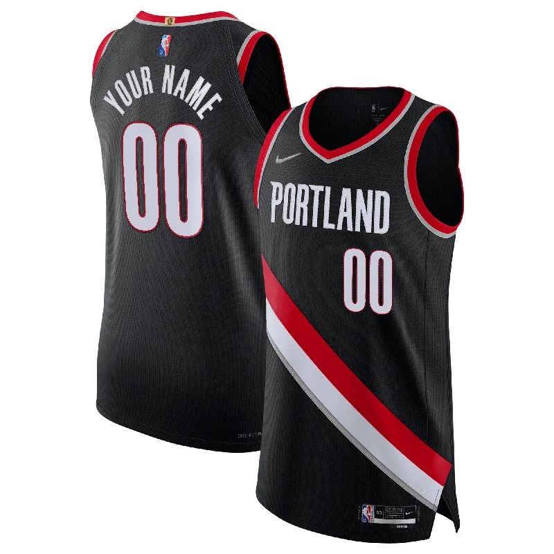 Basketball Jersey For Team Apparel Collections-Portland Trail Blazers 2021/22 Diamond Custom Basketball Jersey - Icon Edition - Black