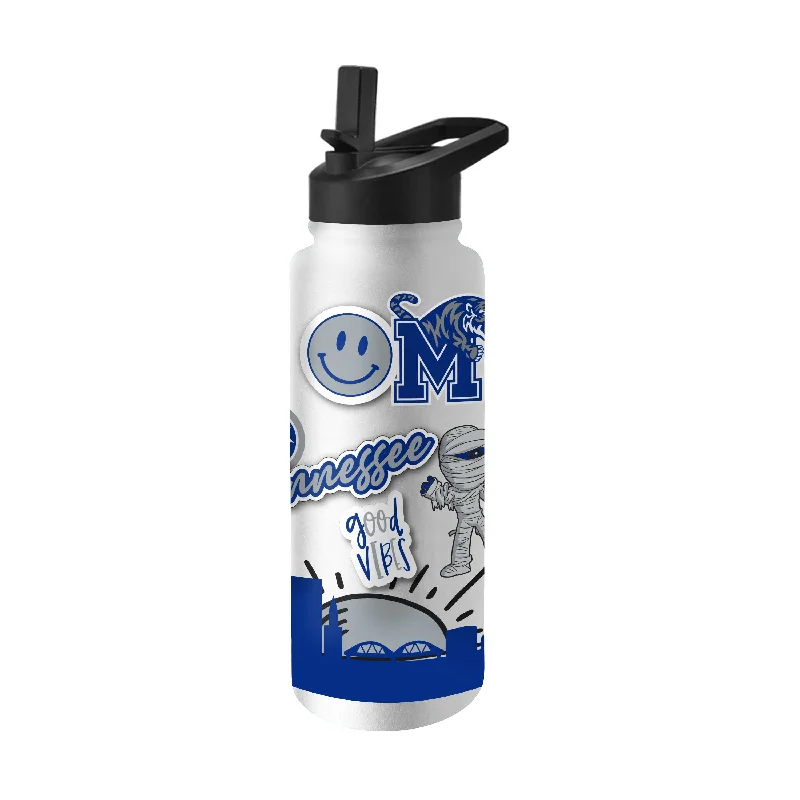 Team Mug For Team Recognition Gifts-Memphis 34oz Native Quencher Bottle