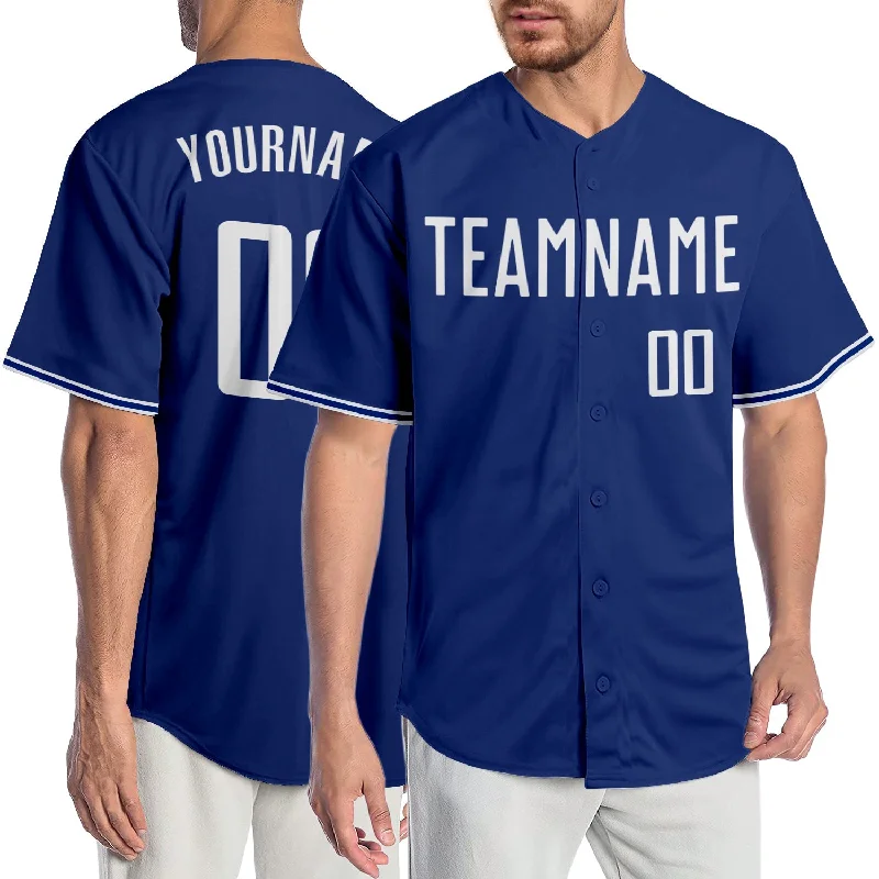 Baseball Jersey For Community Teams-Custom Royal White Authentic Baseball Jersey