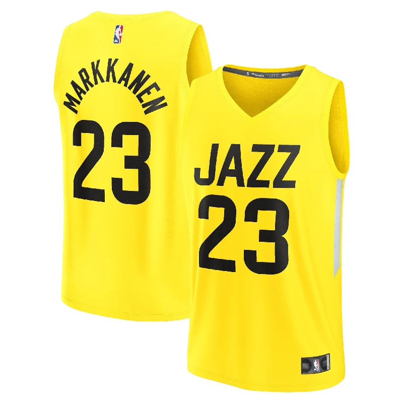 Custom Basketball Jersey For Limited Time Promotions-Lauri Markkanen Utah Jazz Branded Fast Break Player Basketball Jersey - Icon Edition - Yellow