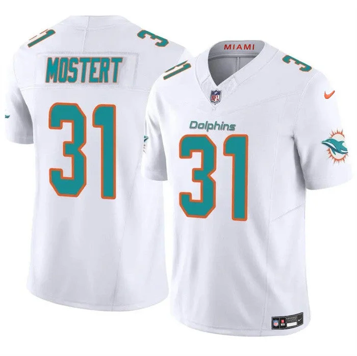 Football Jersey For Marketing Campaigns-Men's Miami Dolphins #31 Raheem Mostert White 2023 F.U.S.E Alternate Vapor Limited Football Stitched Jersey