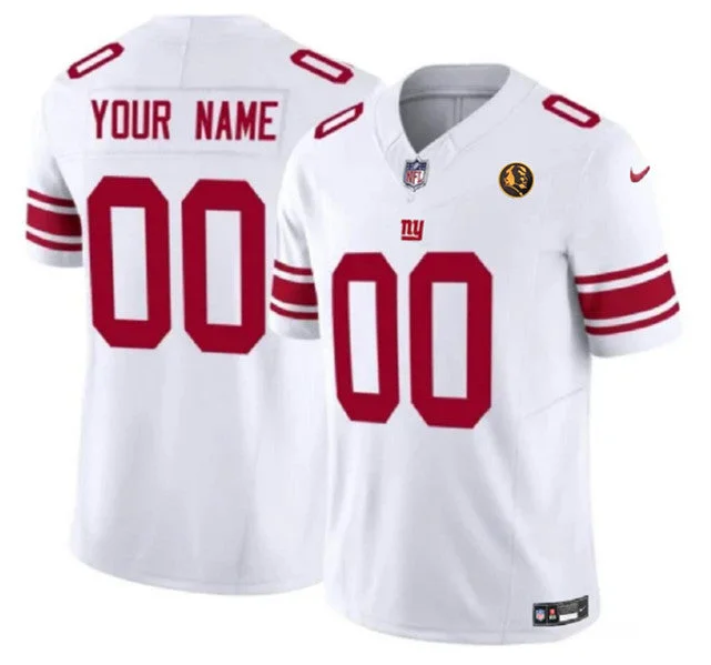 Custom Football Jersey For Promotional Events-Men's New York Giants Active Player Custom White 2023 F.U.S.E. With John Madden Patch Vapor Limited Football Stitched Jersey