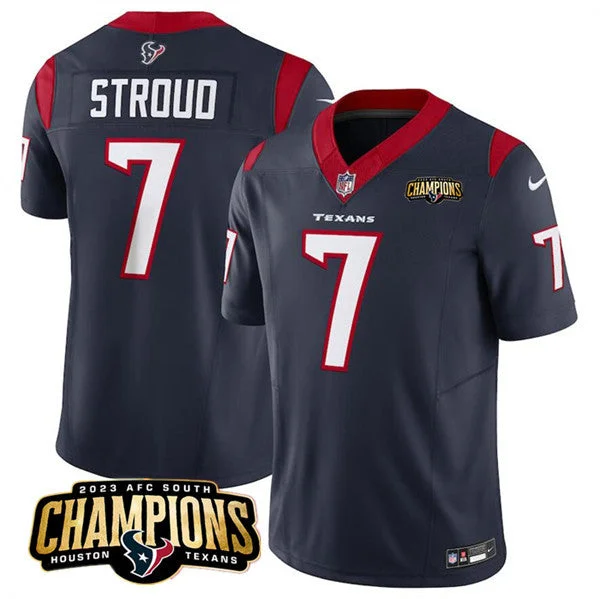 Football Jersey For VIP Team Members-Men's Houston Texans #7 C.J. Stroud Navy 2023 F.U.S.E. AFC South Champions Patch Vapor Untouchable Limited Football Stitched Jersey