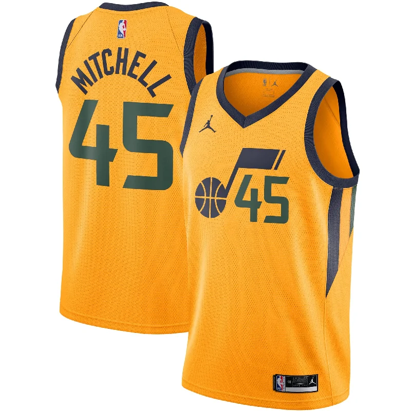 Basketball Jersey With Player Name-Donovan Mitchell Utah Jazz Jordan Brand 2020/21 Swingman Basketball Jersey - Statement Edition - Gold