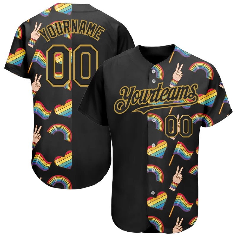 Baseball Jersey For Promotional Products-Custom Rainbow For Pride Month Love Is Love LGBT 3D Authentic Baseball Jersey