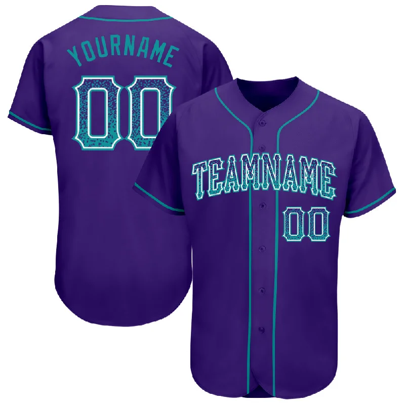 Baseball Jersey For Extreme Conditions-Custom Purple Teal-White Authentic Drift Fashion Baseball Jersey