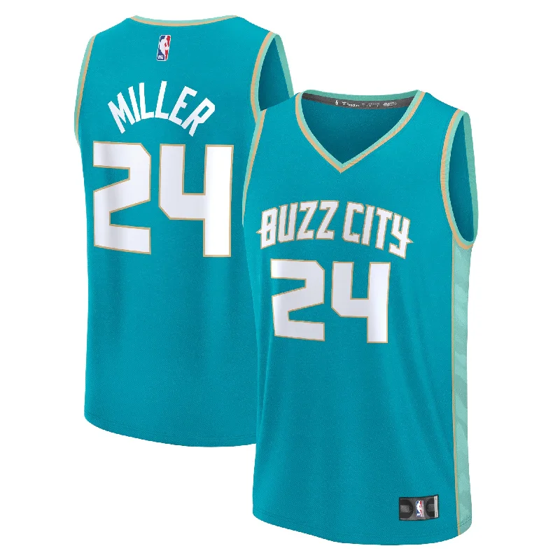 Basketball Jersey For Professional Athlete Branding-Brandon Miller Charlotte Hornets Branded Fast Break Basketball Jersey - Teal - City Edition