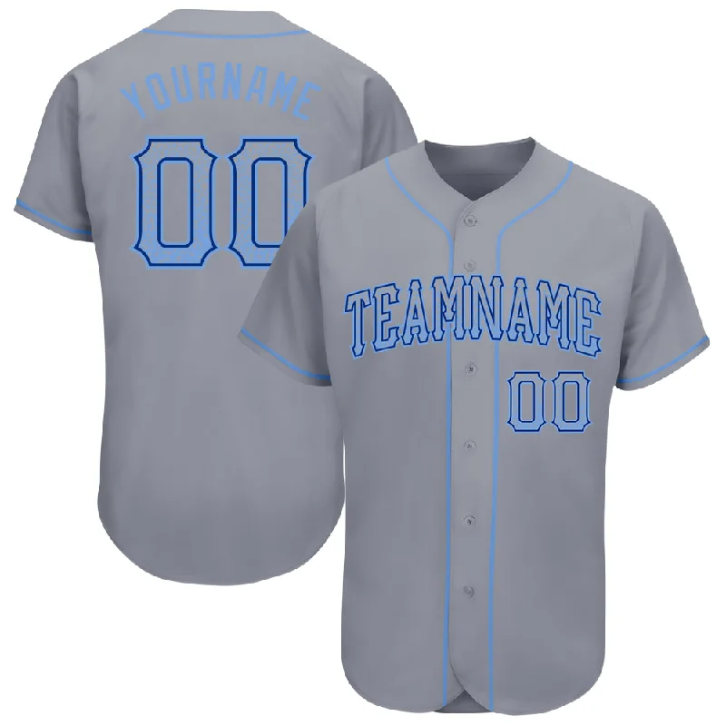 Baseball Jersey For Custom Merchandise-Custom Gray Light Blue-Royal Authentic Drift Fashion Baseball Jersey