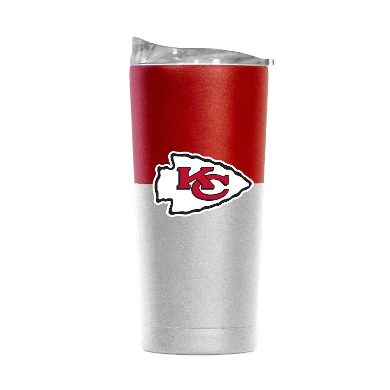 Custom Team Mug With Design-Kansas City Chiefs 20oz Colorblock White Powder Coat Tumbler