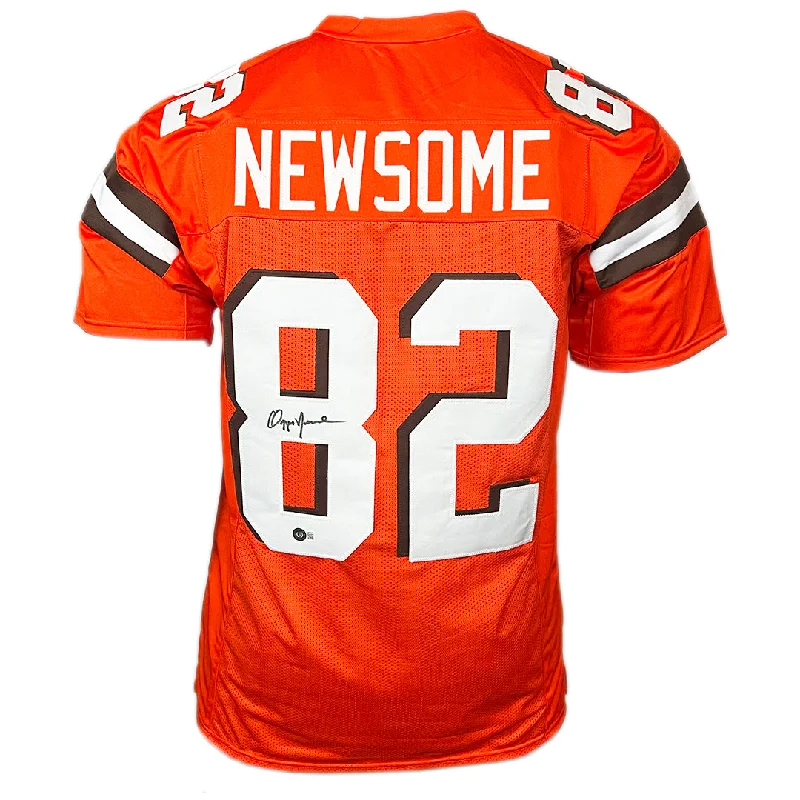 Rugby Jersey For Custom Orders-Ozzie Newsome Signed Cleveland Orange Football Jersey (Beckett)