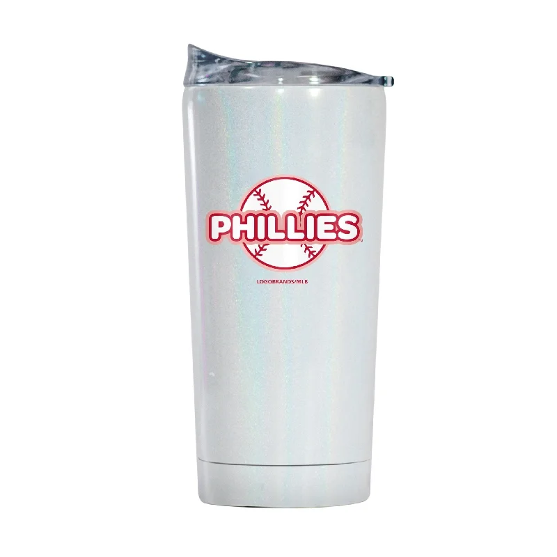 Custom Team Mug For Club Teams-Philadelphia Phillies 20oz Bubble Iridescent Tumbler